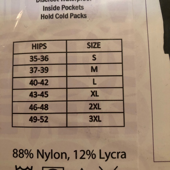 KAMIT Womens Black BIKER Shorts Size XXXL Friction Free Pockets For Icepacks - Picture 6 of 6